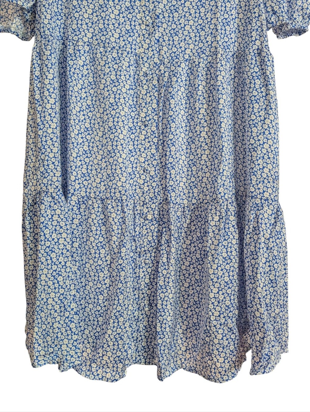 Davi & Dani Blue Floral Tiered Babydoll Dress NWT Women's Medium - Picture 4 of 10